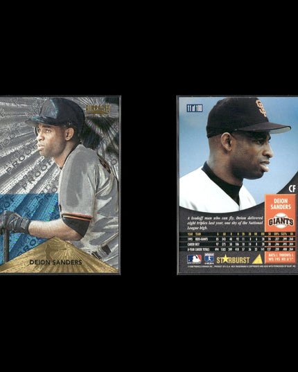 Deion Sanders Atlanta Braves Baseball 5-Card Lot Topps EX