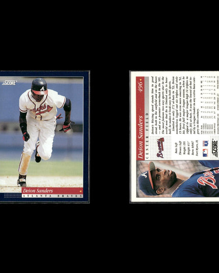 Deion Sanders Atlanta Braves Baseball 5-Card Lot Topps EX