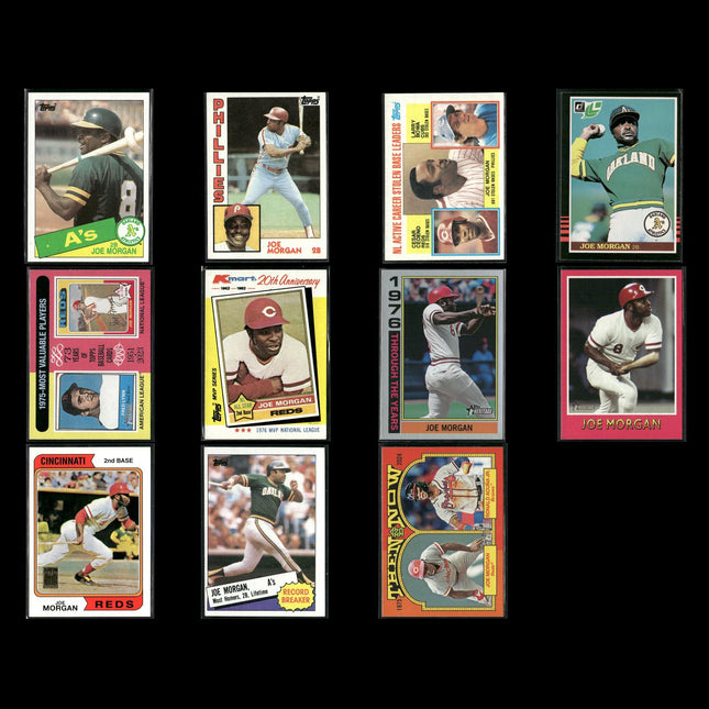 Joe Morgan Cincinnati Reds Baseball 11-Card Lot Topps EX