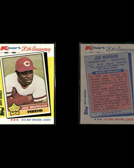 Joe Morgan Cincinnati Reds Baseball 11-Card Lot Topps EX