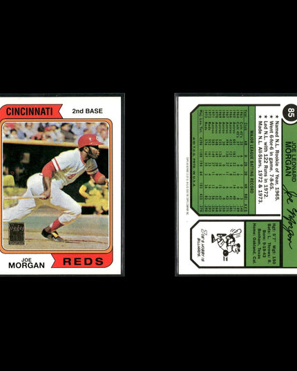 Joe Morgan Cincinnati Reds Baseball 11-Card Lot Topps EX
