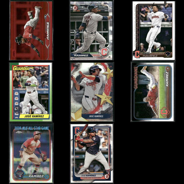 Jose Ramirez Cleveland Guardians Baseball 8-Card Lot Topps EX
