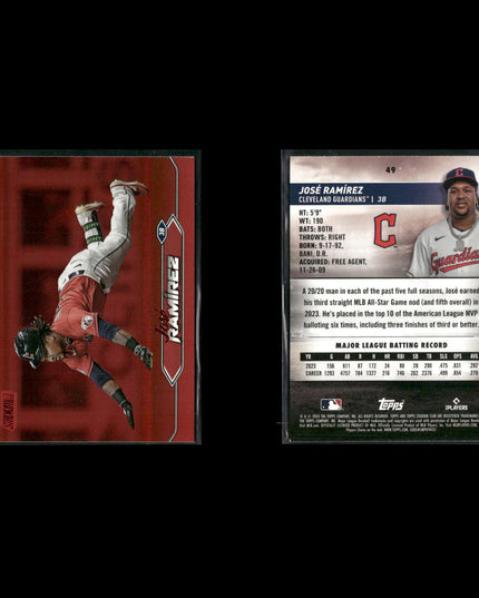 Jose Ramirez Cleveland Guardians Baseball 8-Card Lot Topps EX