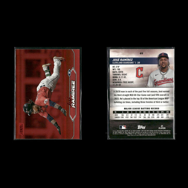 Jose Ramirez Cleveland Guardians Baseball 8-Card Lot Topps EX