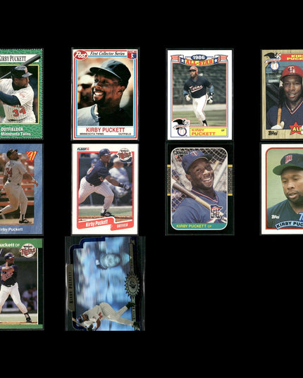 Kirby Puckett Minnesota Twins Baseball 10-Card Lot Topps EX