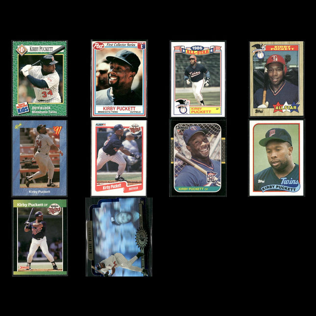 Kirby Puckett Minnesota Twins Baseball 10-Card Lot Topps EX
