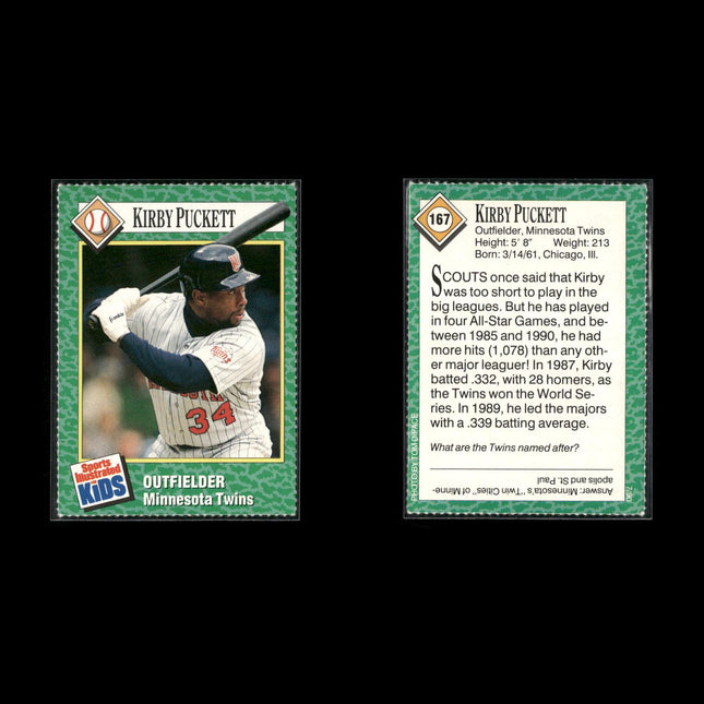 Kirby Puckett Minnesota Twins Baseball 10-Card Lot Topps EX