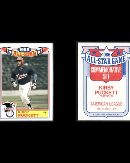 Kirby Puckett Minnesota Twins Baseball 10-Card Lot Topps EX