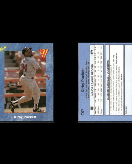 Kirby Puckett Minnesota Twins Baseball 10-Card Lot Topps EX