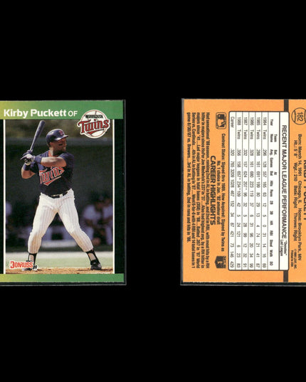 Kirby Puckett Minnesota Twins Baseball 10-Card Lot Topps EX