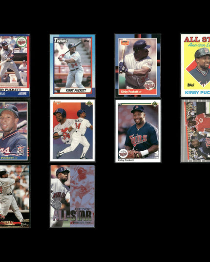 Kirby Puckett Minnesota Twins Baseball 10-Card Lot Topps EX
