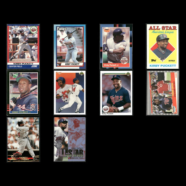 Kirby Puckett Minnesota Twins Baseball 10-Card Lot Topps EX