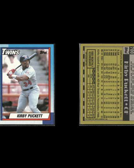 Kirby Puckett Minnesota Twins Baseball 10-Card Lot Topps EX