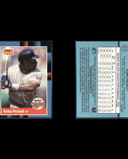 Kirby Puckett Minnesota Twins Baseball 10-Card Lot Topps EX