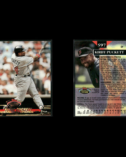 Kirby Puckett Minnesota Twins Baseball 10-Card Lot Topps EX