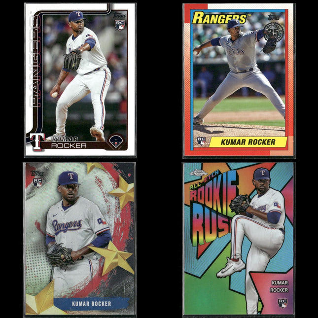 Kumar Rocker Texas Rangers Baseball 4-Card Lot Topps EX