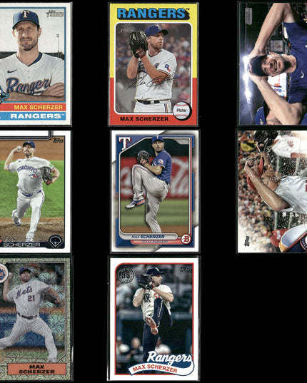 Max Scherzer Washington Nationals Baseball 8-Card Lot Topps EX
