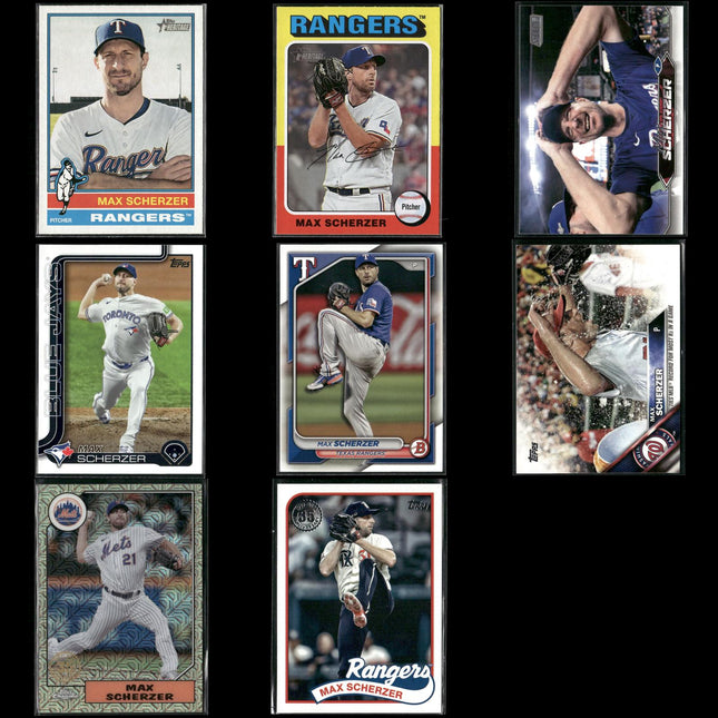 Max Scherzer Washington Nationals Baseball 8-Card Lot Topps EX