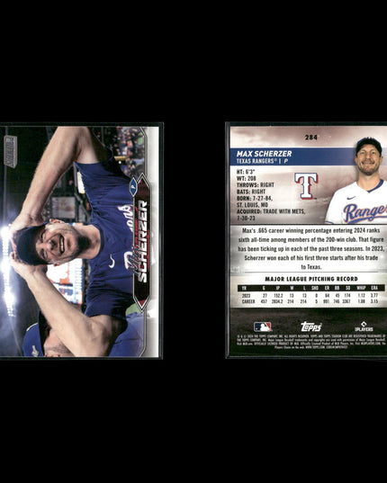 Max Scherzer Washington Nationals Baseball 8-Card Lot Topps EX