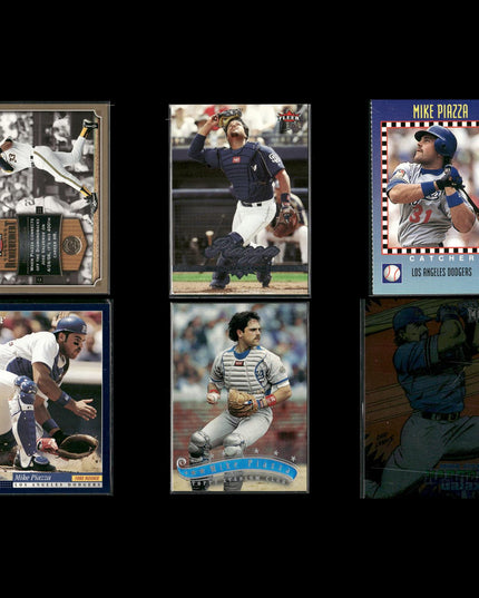 Mike Piazza Los Angeles Dodgers Baseball 6-Card Lot Topps EX