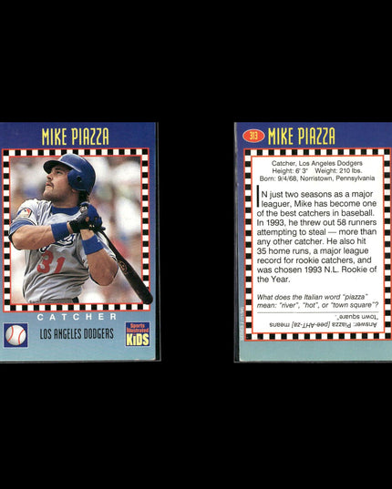 Mike Piazza Los Angeles Dodgers Baseball 6-Card Lot Topps EX