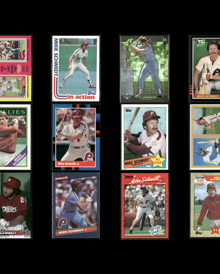 Mike Schmidt Philadelphia Phillies Baseball 12-Card Lot Topps EX