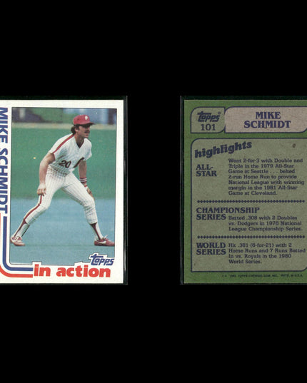 Mike Schmidt Philadelphia Phillies Baseball 12-Card Lot Topps EX