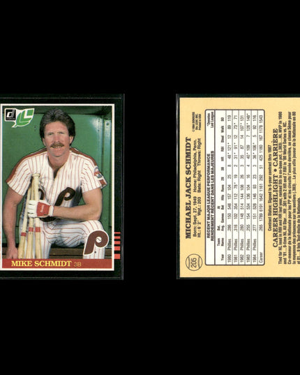 Mike Schmidt Philadelphia Phillies Baseball 12-Card Lot Topps EX