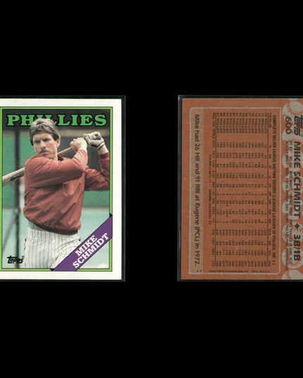 Mike Schmidt Philadelphia Phillies Baseball 12-Card Lot Topps EX
