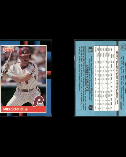 Mike Schmidt Philadelphia Phillies Baseball 12-Card Lot Topps EX