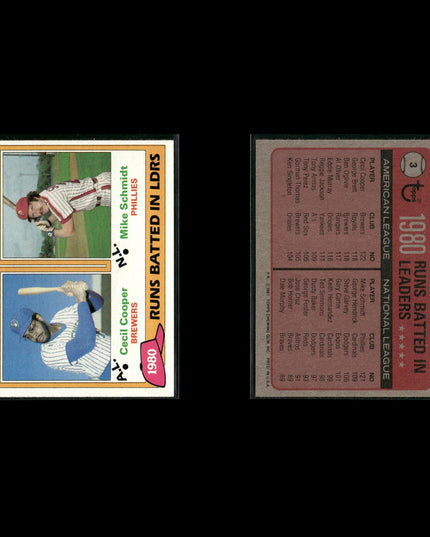 Mike Schmidt Philadelphia Phillies Baseball 12-Card Lot Topps EX