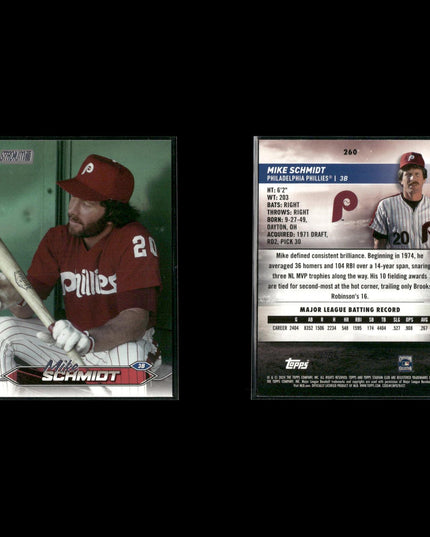 Mike Schmidt Philadelphia Phillies Baseball 12-Card Lot Topps EX