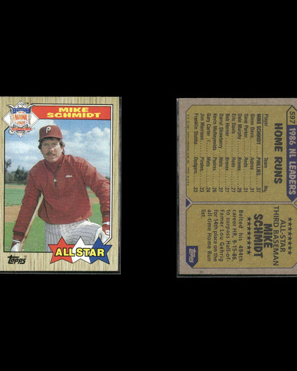 Mike Schmidt Philadelphia Phillies Baseball 12-Card Lot Topps EX