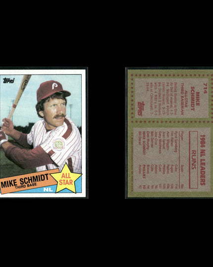 Mike Schmidt Philadelphia Phillies Baseball 10-Card Lot Topps EX