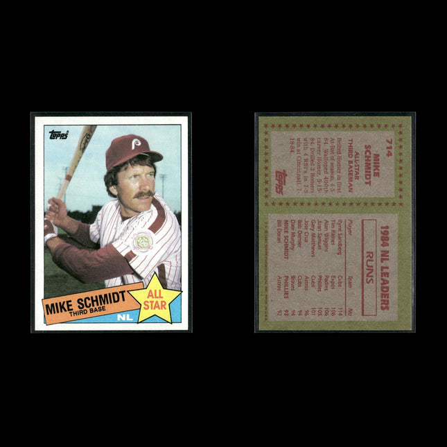 Mike Schmidt Philadelphia Phillies Baseball 10-Card Lot Topps EX