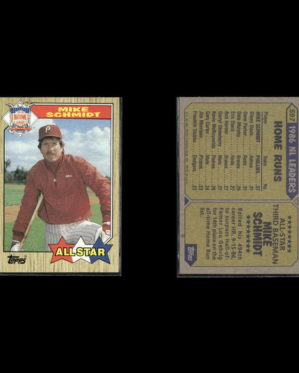 Mike Schmidt Philadelphia Phillies Baseball 10-Card Lot Topps EX