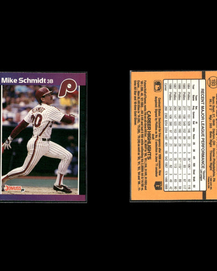 Mike Schmidt Philadelphia Phillies Baseball 10-Card Lot Topps EX