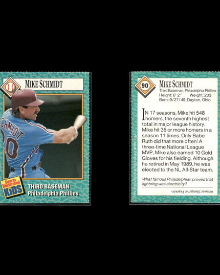 Mike Schmidt Philadelphia Phillies Baseball 10-Card Lot Topps EX