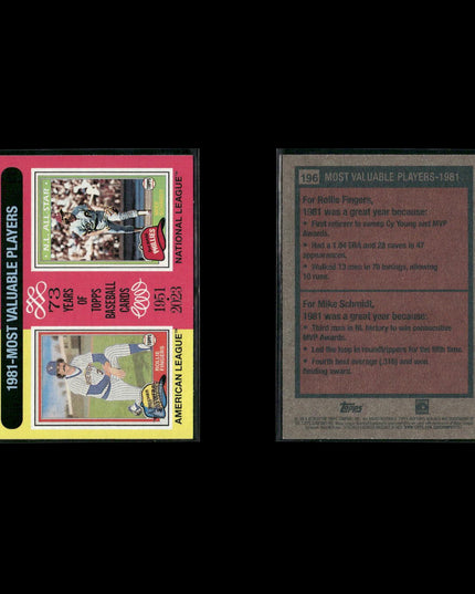 Mike Schmidt Philadelphia Phillies Baseball 10-Card Lot Topps EX