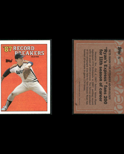 Nolan Ryan Houston Astros Baseball 12-Card Lot Topps EX