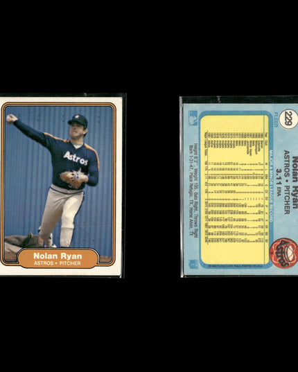Nolan Ryan Houston Astros Baseball 12-Card Lot Topps EX