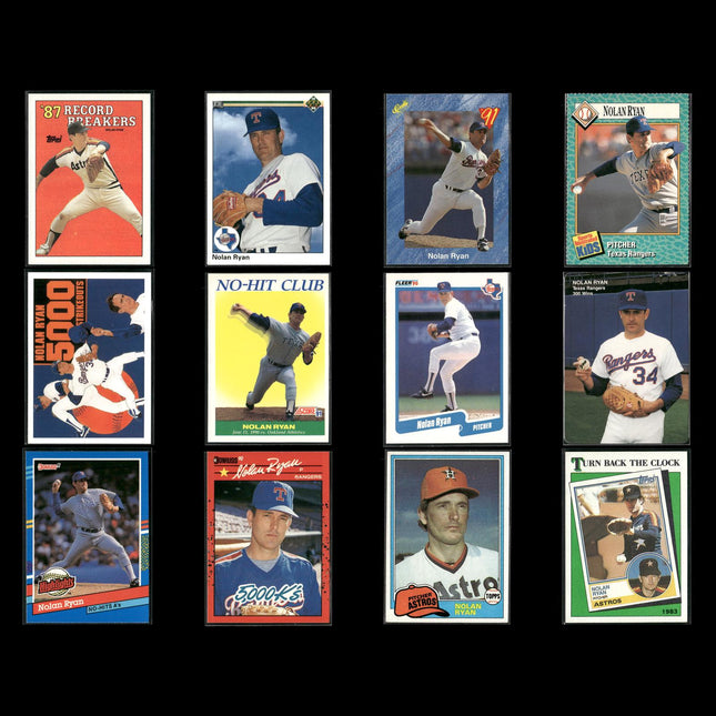 Nolan Ryan Houston Astros Baseball 12-Card Lot Topps EX