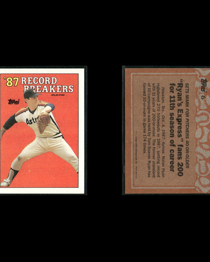 Nolan Ryan Houston Astros Baseball 12-Card Lot Topps EX