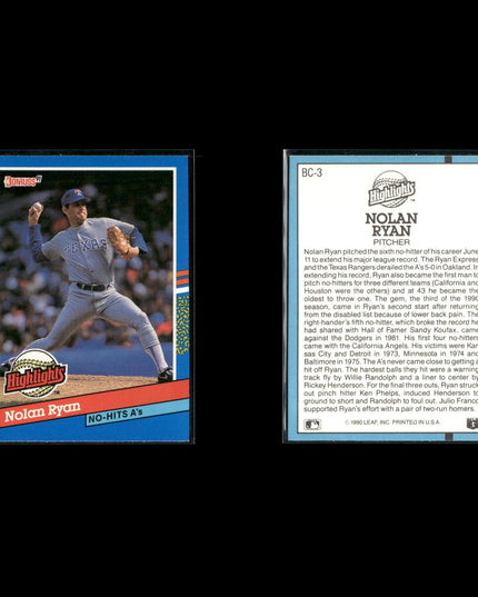 Nolan Ryan Houston Astros Baseball 12-Card Lot Topps EX