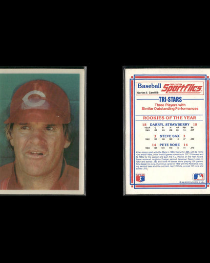 Pete Rose Cincinnati Reds Baseball 7-Card Lot Topps EX