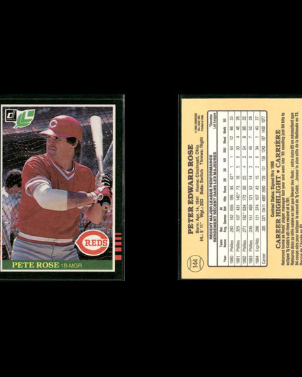 Pete Rose Cincinnati Reds Baseball 7-Card Lot Topps EX