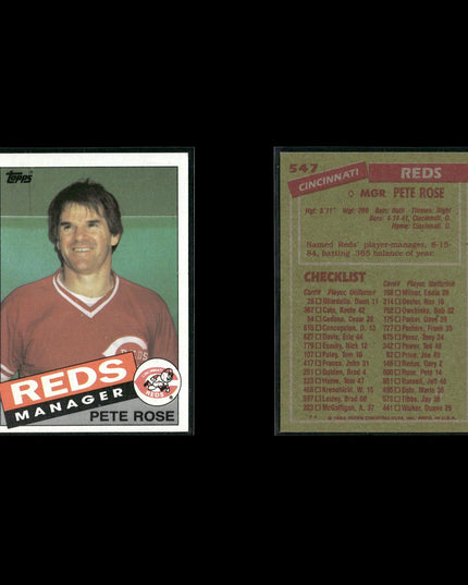 Pete Rose Cincinnati Reds Baseball 7-Card Lot Topps EX
