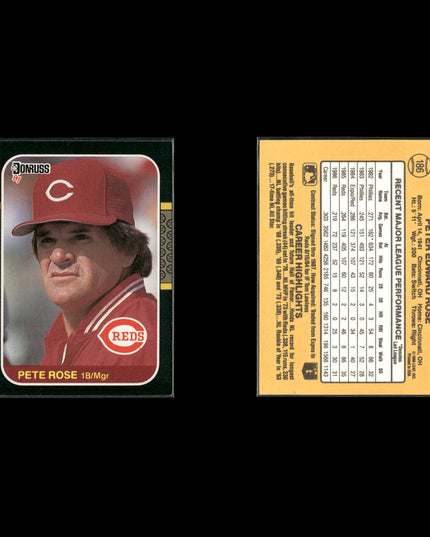 Pete Rose Cincinnati Reds Baseball 7-Card Lot Topps EX