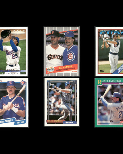 Rafael Palmeiro Texas Rangers Baseball 6-Card Lot Topps EX