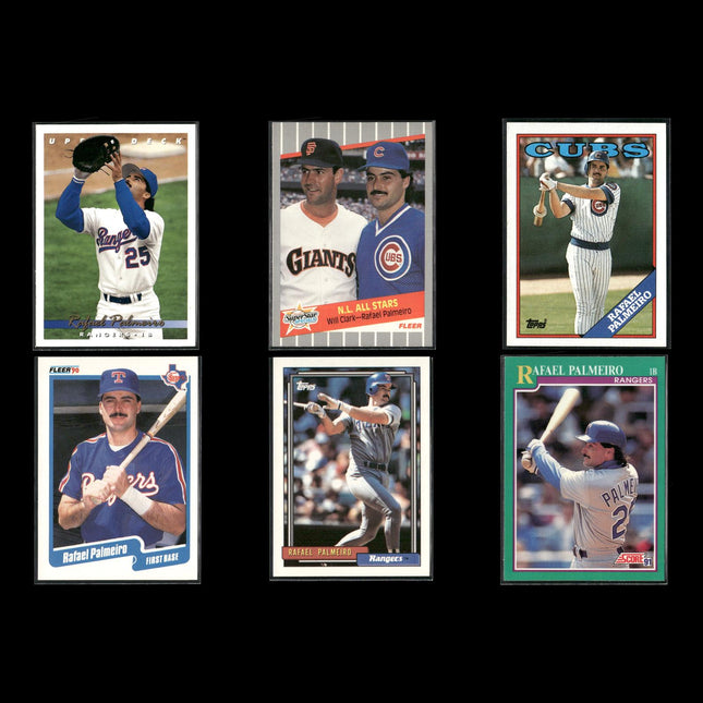 Rafael Palmeiro Texas Rangers Baseball 6-Card Lot Topps EX